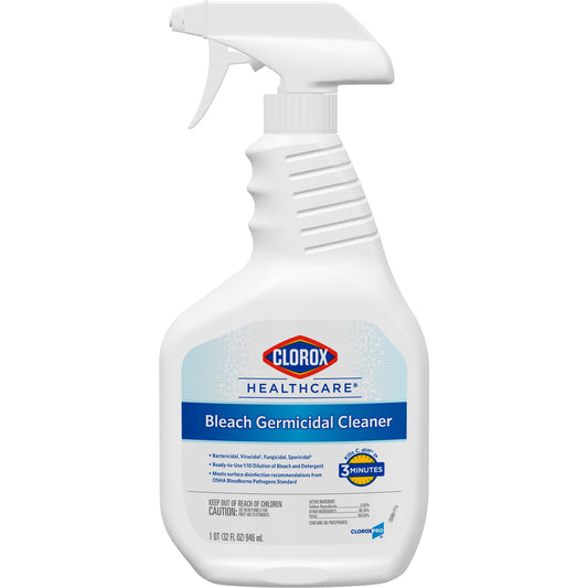 Clorox Healthcare® Bleach Germicidal Cleaner, 32 oz. Trigger Spray Bottle - 6/cs