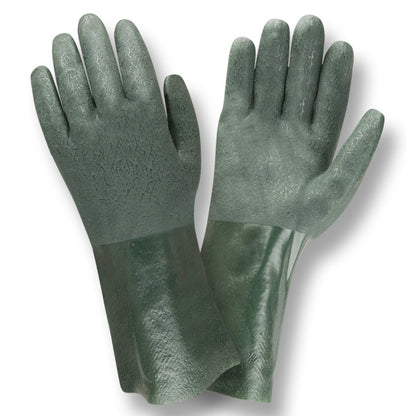 Cordova Green Double Dipped Glove, Etched Grip, Jersey Lined, Supported, PVC, 12-Inch - 1 Dozen