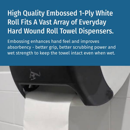 MAYFAIR® Universal Hard Wound Roll Towel, White, 800'/rl - 6/cs