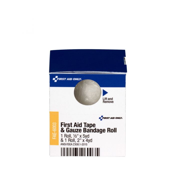 FAE-6003 SmartCompliance First Aid Kit Refill, Tape/Gauze Roll Combo, 1/2" x 5 yd. Tape, 2" x 4 yd. Gauze - 1/bx