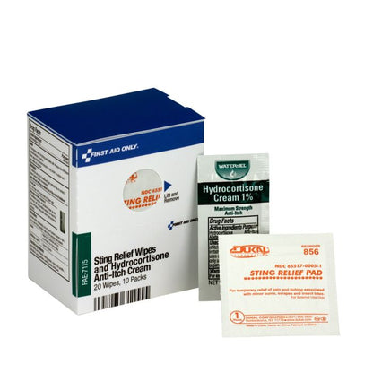 FAE-7115 SmartCompliance First Aid Kit Refill, 20 Sting Relief Wipes, 10 Hydrocortisone Packs - 1 box