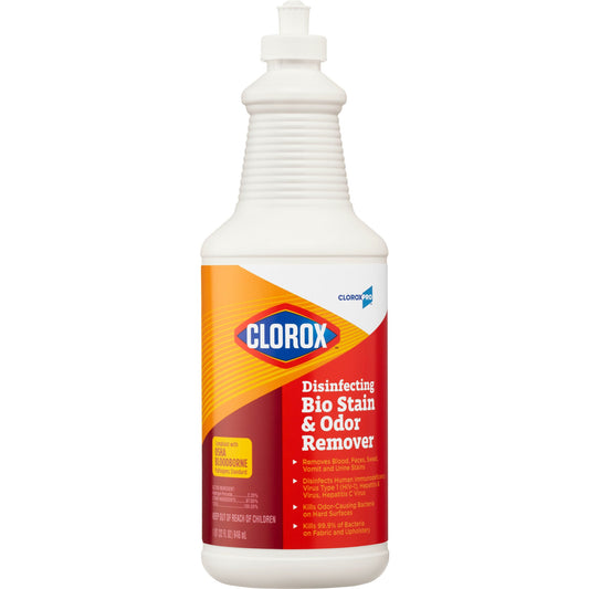 Clorox®Disinfecting Bio Stain & Odor Remover, 32 oz. Pull Top Squeeze Bottle - 6/cs