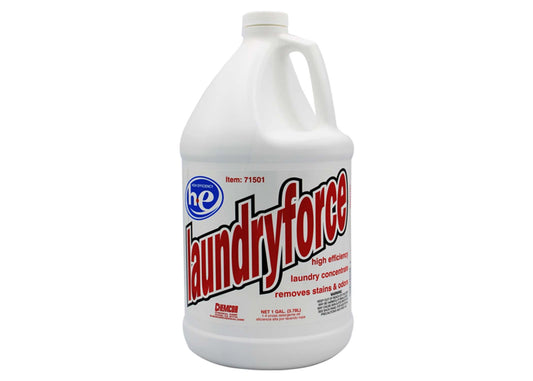 Chemcor Laundryforce HE Institutional and Commercial Liquid Laundry Detergent, Downey Type Fragrance, Gallon - 4/cs