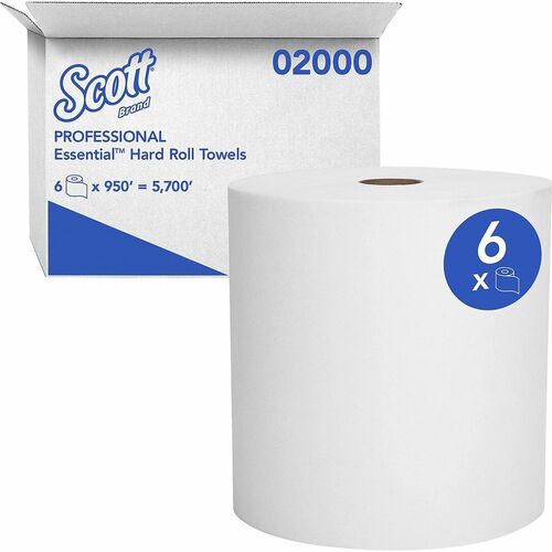 SCOTT® High Capacity Universal Hard Wound Roll Towel, White, 950'/rl - 6/cs