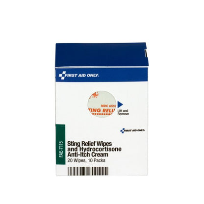 FAE-7115 SmartCompliance First Aid Kit Refill, 20 Sting Relief Wipes, 10 Hydrocortisone Packs - 1 box