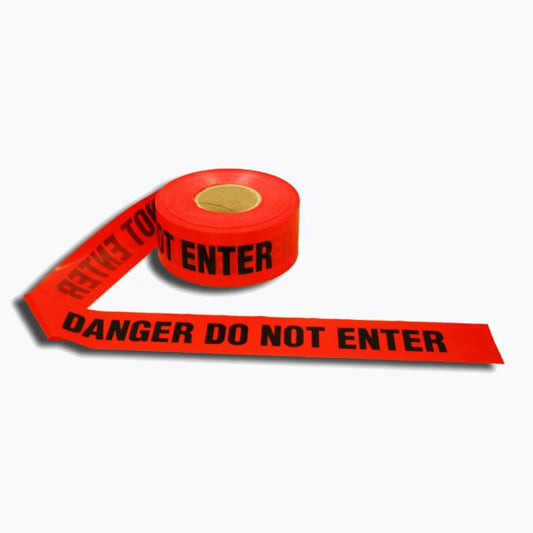 Red "DANGER DO NOT ENTER" Barricade Tape,  3" X 1000' Per Roll, Choose Your Thickness