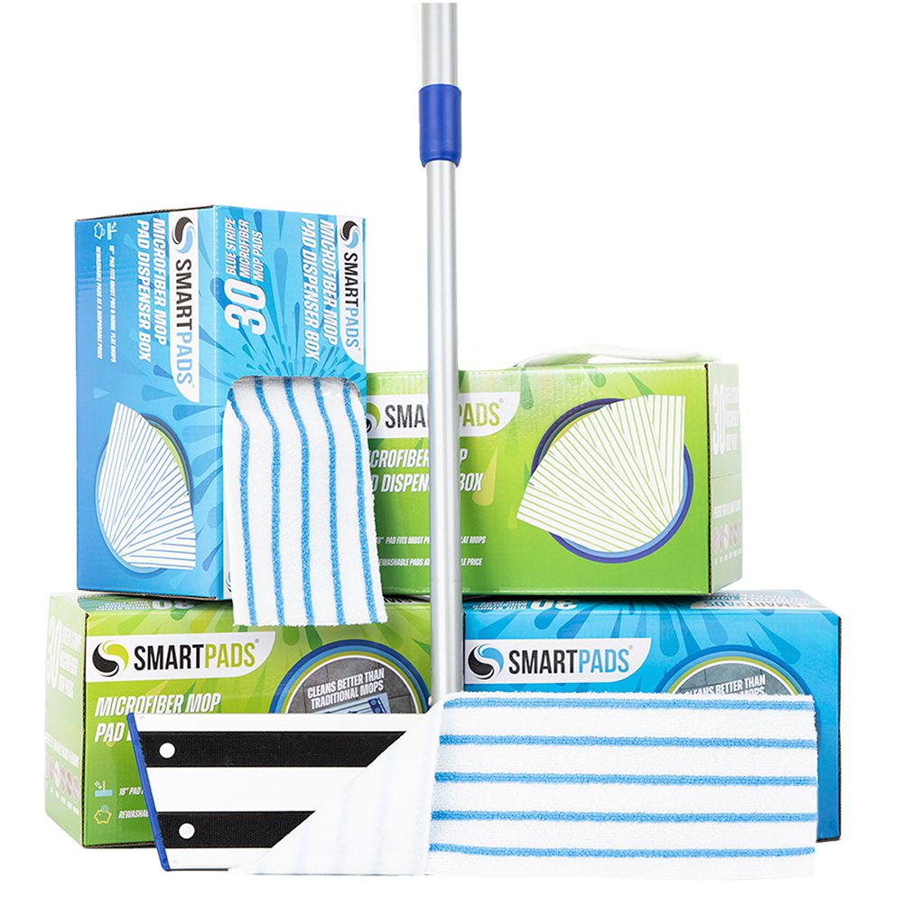 Monarch SmartPads 18" x 5" Microfiber Wet/Dry Mop Pad Refills in Dispenser Box, Choose Your Color