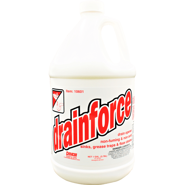 Chemcor Drainforce Alkaline Drain Opener, Gallon - 4/cs