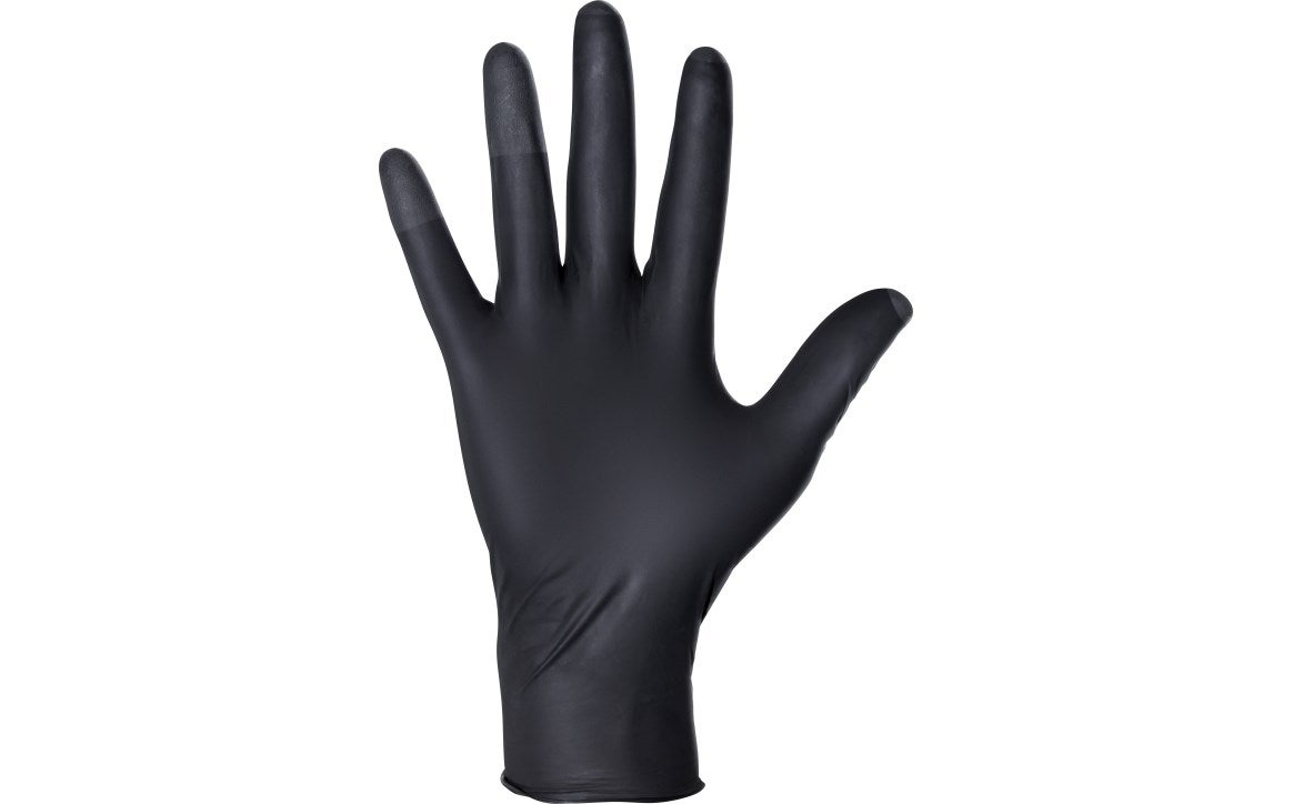 SAS Raven® Patriot Powder-Free 7 Mil Exam Grade, ASTM D6978 Fentanyl, Disposable Nitrile Gloves, Black, 100/bx - 10 bx/cs