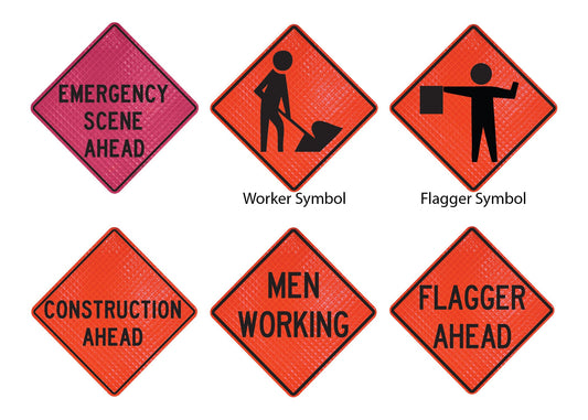 CORTINA Quadra Flex 36" Superbright Reflective Roll‐Up Signs, Choose Your Sign