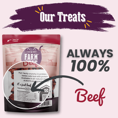 Beef Crumbles Cat Treats | High Protein Treats for Cats