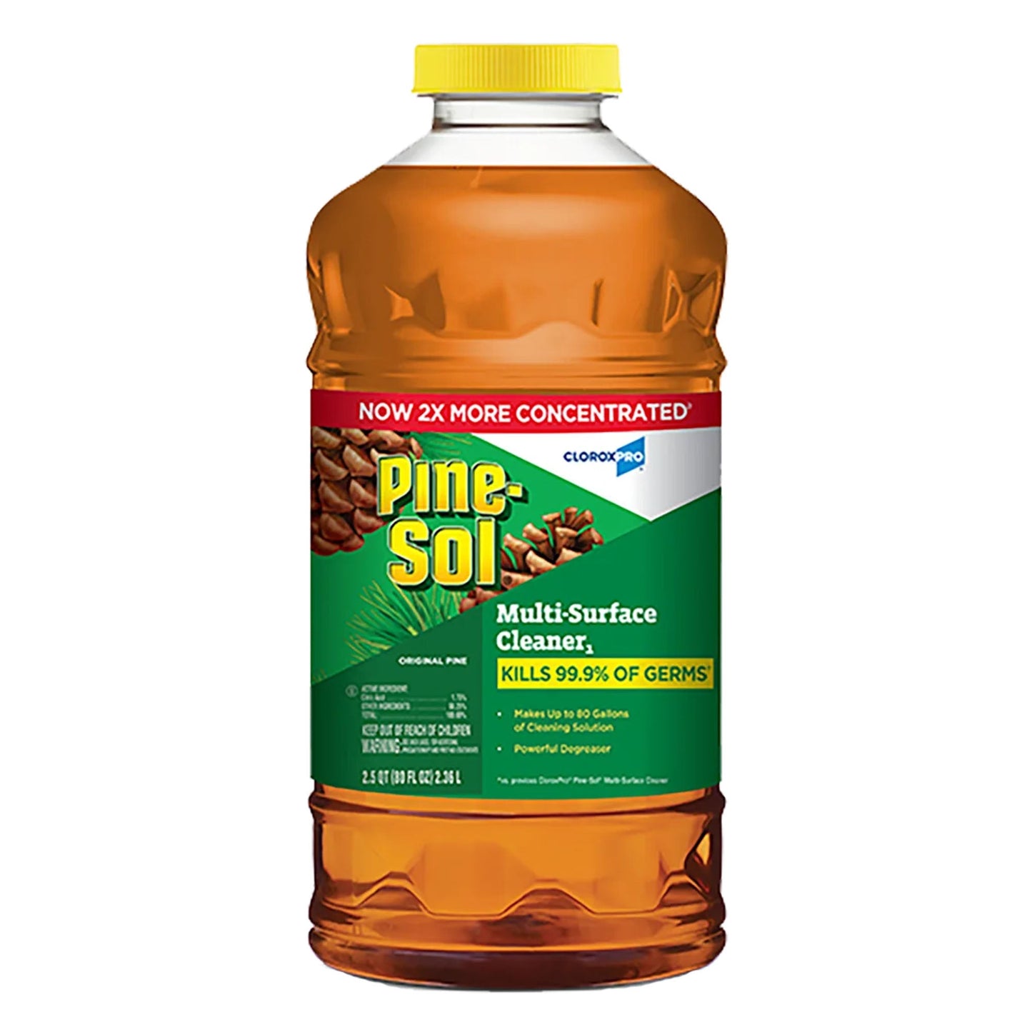 Pine-Sol® Multi-Surface Cleaner and Disinfectant, Original Pine Scent, 80 fl oz. Bottle - 3/cs