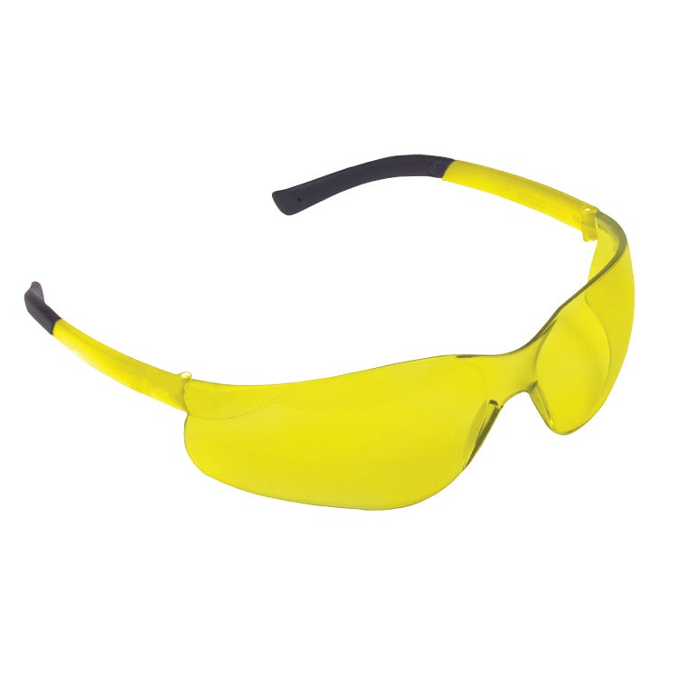Cordova DANE™ Safety Glasses, Single Wrap-Around Scratch-Resistant Lens, Flexible Rubber Temples, Choose Light Blue or Amber or Brown Lens