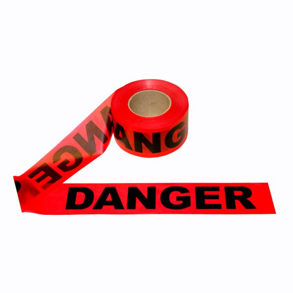 Red "DANGER" Barricade Tape, 3" X 1000' Per Roll, Choose Your Thickness