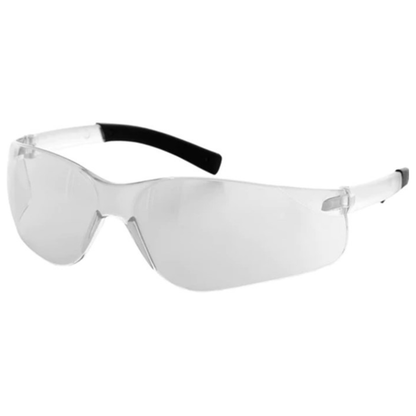 Safety Glasses, Single Wrap-Around Scratch-Resistant Lens, Flexible Rubber Temples — CHOOSE Clear, Smoke, Indoor/Outdoor, or Blue Mirror Lens  — FREE SHIPPING*