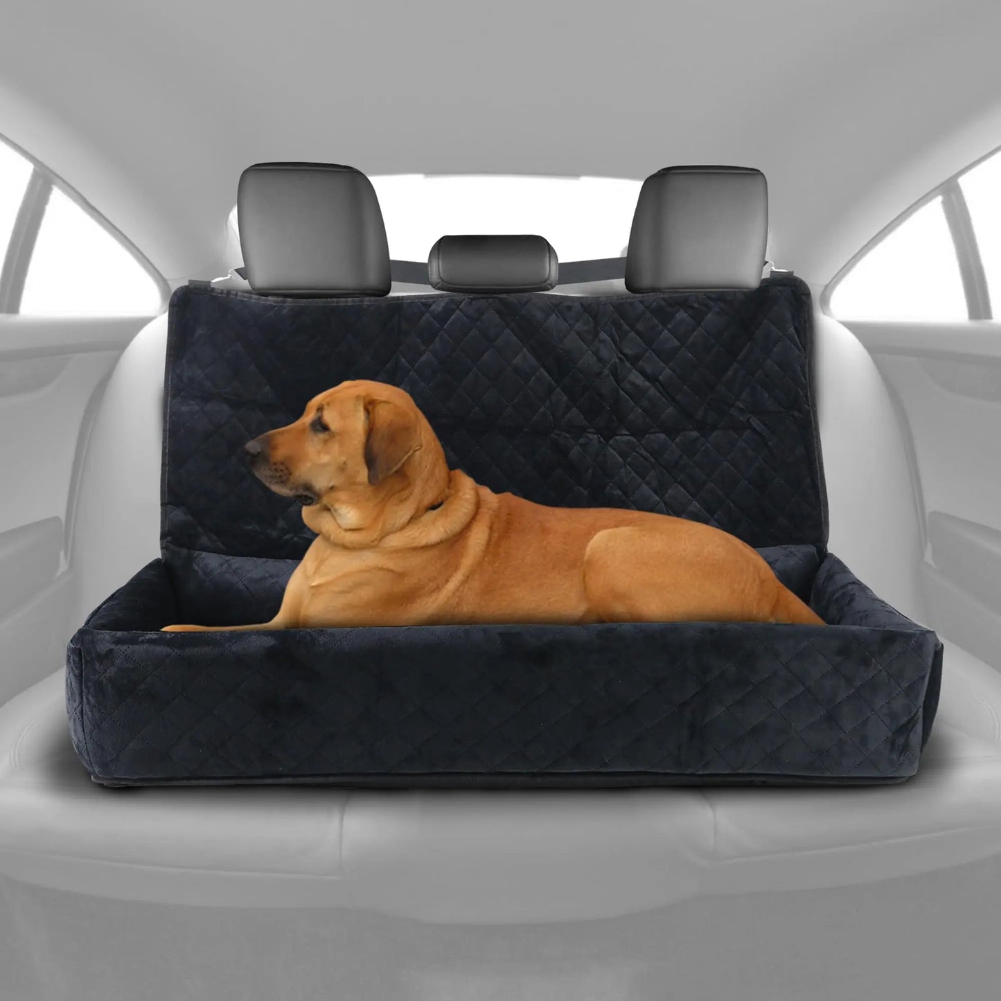 Huntley Pet Dog Car Seat for Large Dogs, Pet Booster Back Seat Bed, Black