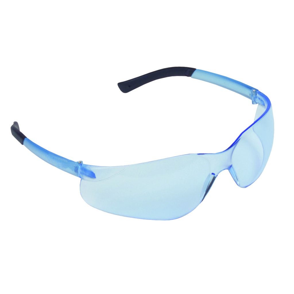 Cordova DANE™ Safety Glasses, Single Wrap-Around Scratch-Resistant Lens, Flexible Rubber Temples, Choose Light Blue or Amber or Brown Lens