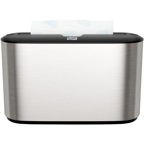 Xpress Countertop Multifold Hand Towel Dispenser, Stainless w/Black Trim