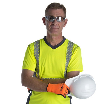 Cordova Bulldog™ Safety Glasses, Single Wrap-Around Scratch-Resistant Lens, Anti-Fog, MIRROR LENS, Choose Blue or Silver or Rainbow