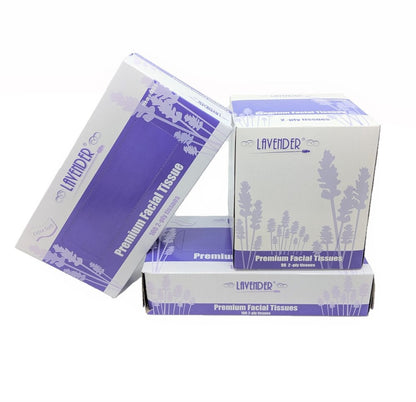 Life Guard Lavender® Brand Facial Tissue, 2-Ply, White (4800 Flat Boxes or 4801 Cube Boxes)