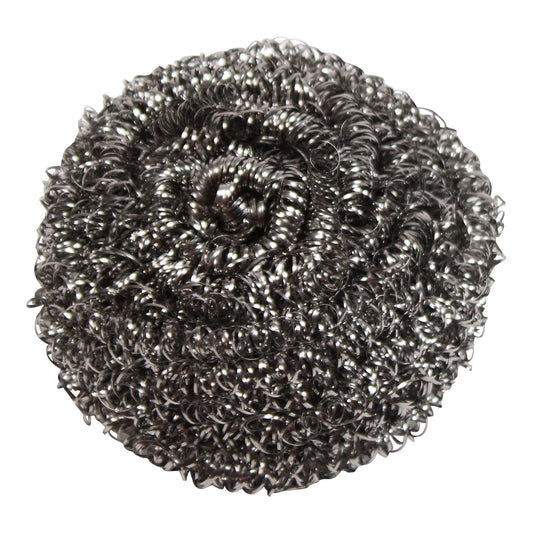 Performance Plus™ Stainless Steel Scrubber, 50g, Individually Wrapped, Silver, 12/pk - 6 pk/cs