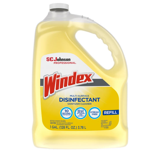 SC Johnson Professional® Windex® Multi-Surface Disinfectant Sanitizer Cleaner, Gallon Bottle (128 oz) - 4/cs