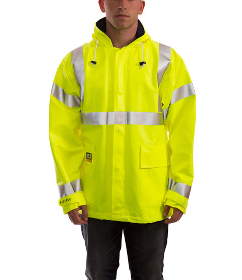 J44122 Tingley Eclipse® FR (Arc Flash And Flash Fire Protection) Rain Jacket, Lime (Shipping Included - Continental U.S.)