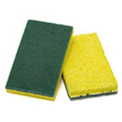 ACS Medium Duty Scrub Sponge, 6” x 3 3/8”, Green/Yellow, 5/pk - 8 pk/cs
