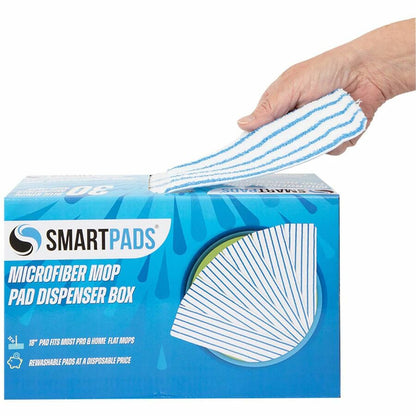 Monarch SmartPads 18" x 5" Microfiber Wet/Dry Mop Pad Refills in Dispenser Box, Choose Your Color