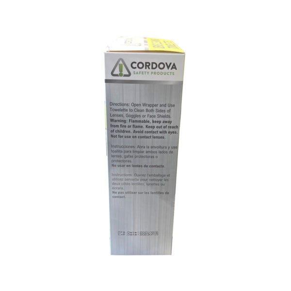 Cordova Lens Cleaning Towelettes, Anti-fog, Anti-Static, Individually Wrapped