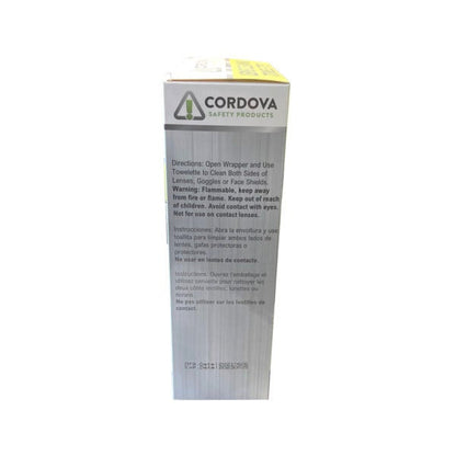 Cordova Lens Cleaning Towelettes, Anti-fog, Anti-Static, Individually Wrapped
