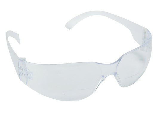 Cordova Bulldog READERS™ Safety Glasses, Single Wrap-Around Scratch-Resistant Lens w/Magnifying Lens Inserts, Choose Your Strength 1.0-2.5