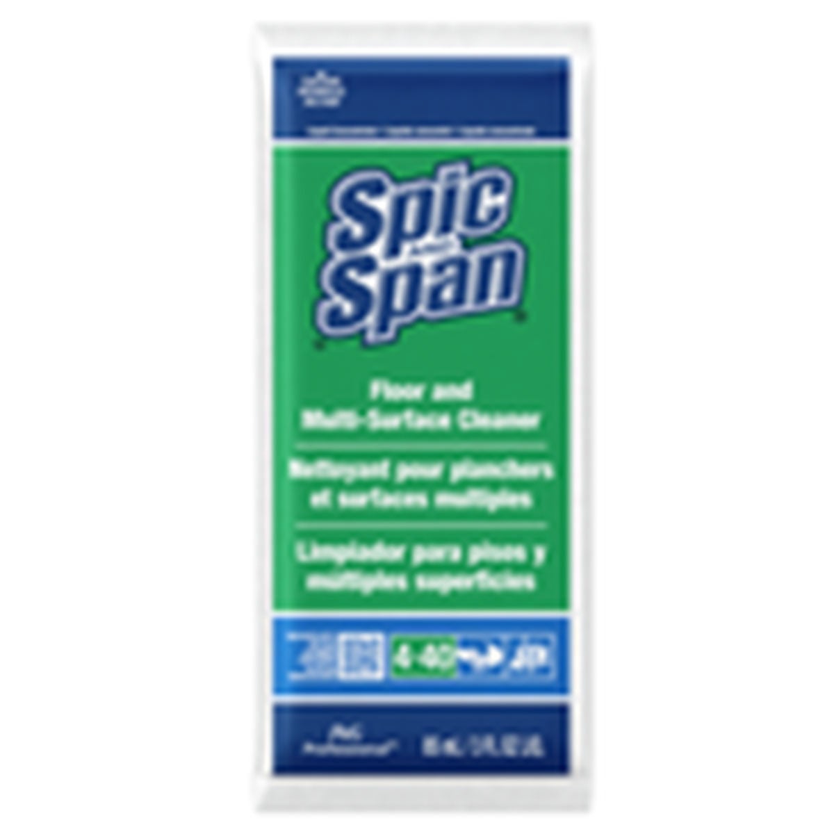 P&G Professional Spic and Span® Floor and Multi-Surface Cleaner Concentrate, 4-40, 3 oz Liquid Packet - 45/cs