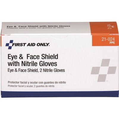 21-024 SmartCompliance First Aid Kit Refill, 1 Eye & Face Shield and 2 Nitrile Exam Gloves - 1/bx