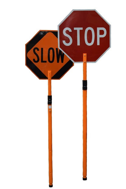 CORTINA 24" Stop/Slow EG or HIP Reflective Plastic Paddle With or Without 81" Handle