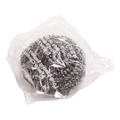 Performance Plus™ Stainless Steel Scrubber, 50g, Individually Wrapped, Silver, 12/pk - 6 pk/cs