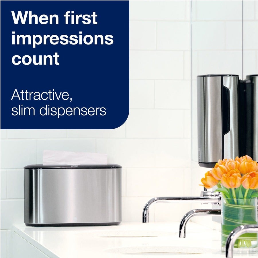 Xpress Countertop Multifold Hand Towel Dispenser, Stainless w/Black Trim