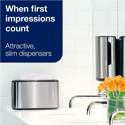 Tork Xpress Countertop Multifold Hand Towel Dispenser - Available in Black, White or Stainless w/Black Trim