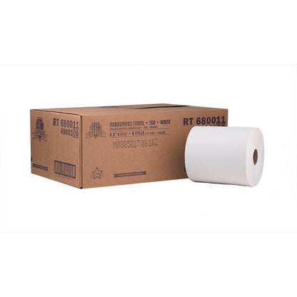 Empress® 8" PREMIUM QUALITY TAD Universal Hard Wound Roll Towel, White, 800'/rl - 6/cs
