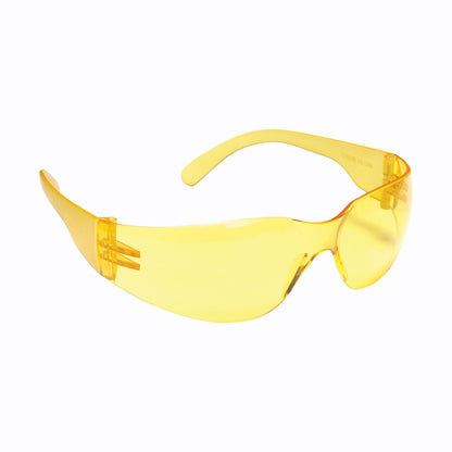 Cordova Bulldog™ Safety Glasses, Single Wrap-Around Scratch-Resistant Lens, Choose Amber or Light Blue Frame & Lens