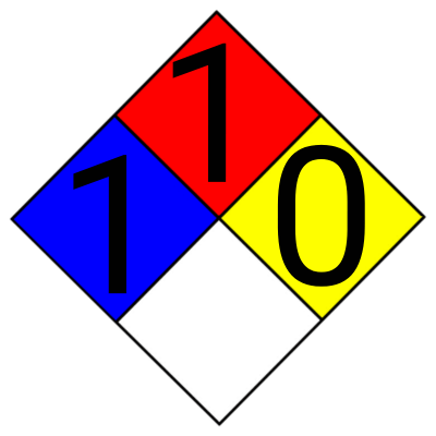 NFPA Diamond Label, 1-1-0, 18" x 18", Reflective Vinyl, Permanent Adhesive - 1/ea