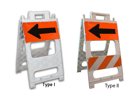 CORTINA Plastx FF Type I or Type II Fold Flat Barricade With Top Panel Direction Indicator