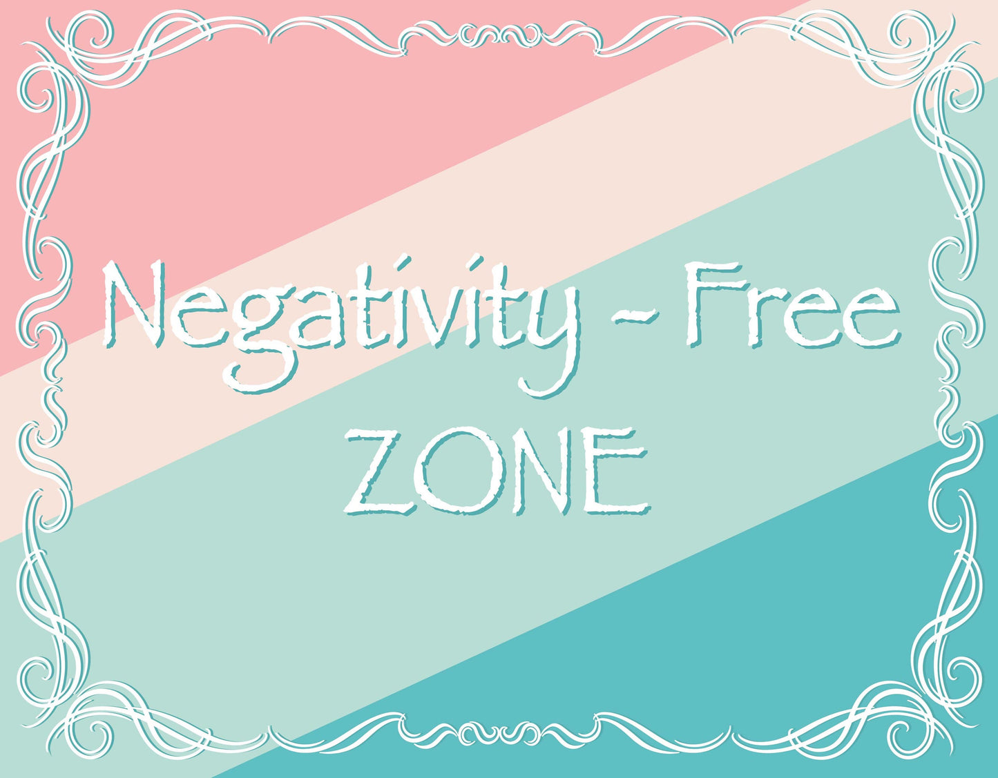 Canvas Wall Art, 11" x 14" - "Negativity Free Zone"