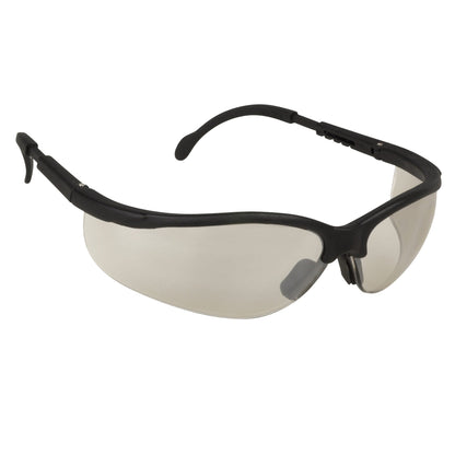 Cordova Boxer™ Safety Glasses, Extendable Temples, Dual Wrap-Around Scratch-Resistant Lens, Black Frame, Choose Clear or Gray or Indoor/Outdoor Lens