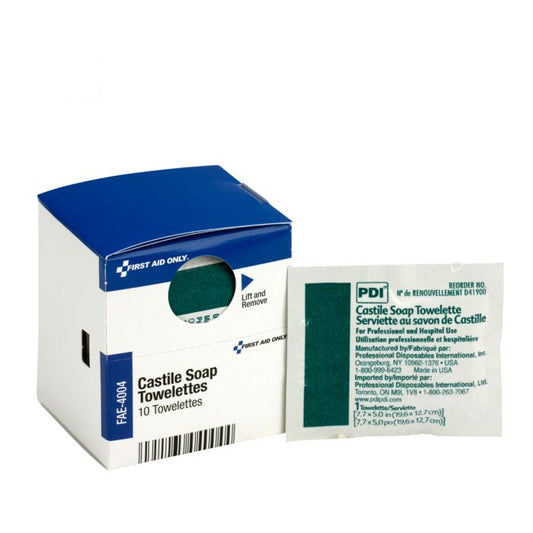 FAE-4004 SmartCompliance First Aid Kit Refill, Castile Soap Towelettes - 10/bx