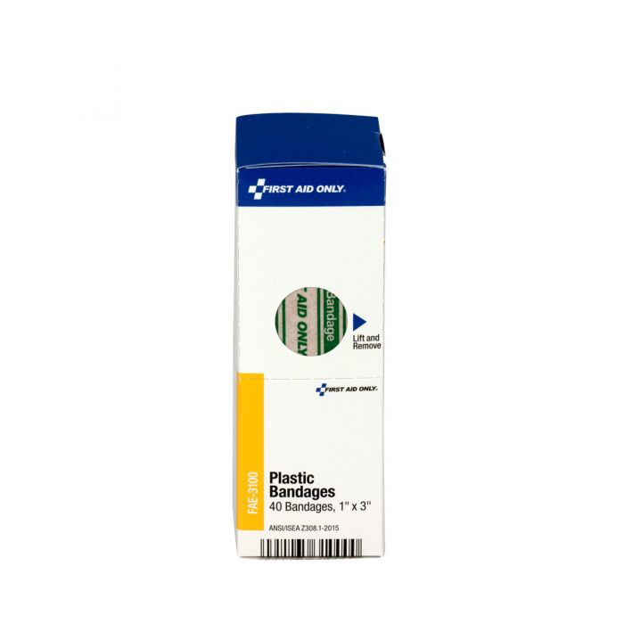 FAE-3100 SmartCompliance First Aid Kit Refill, Plastic Bandages, 1" x 3" - 40/Bx
