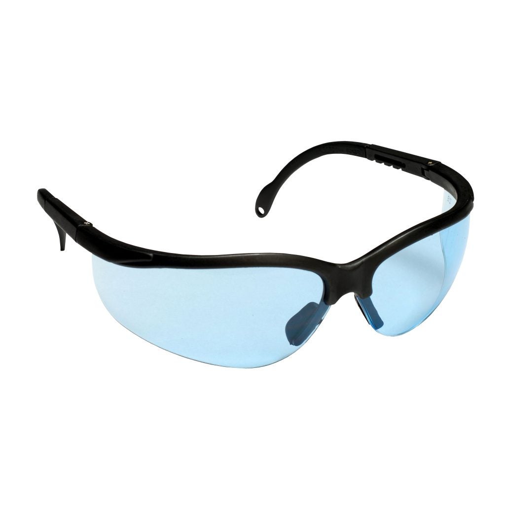 Cordova Boxer™ Safety Glasses, Extendable Temples, Dual Wrap-Around Scratch-Resistant Lens, Choose Light Blue or Amber or Silver Mirror Lens