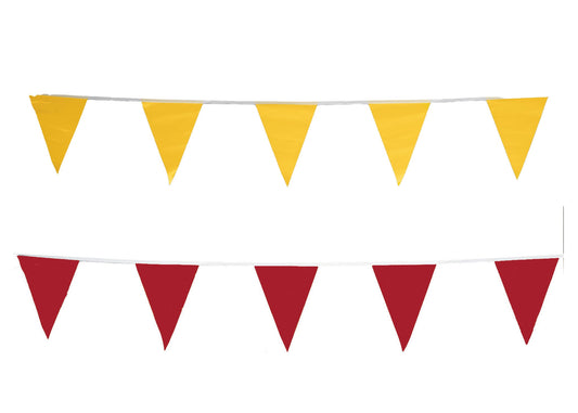 CORTINA OSHA Compliant Pennant Flag Vinyl, 12″ x 18″ flags on 105′ String, Choose Your Color - 10/cs
