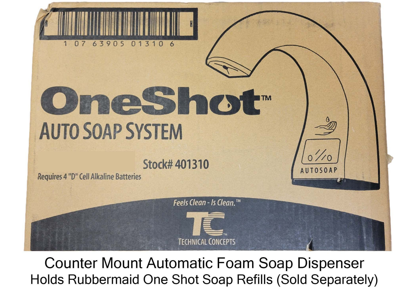 One Shot® LOTION Soap Dispenser, Counter (Deck) Mount Touch-Free, Polished Chrome/Black