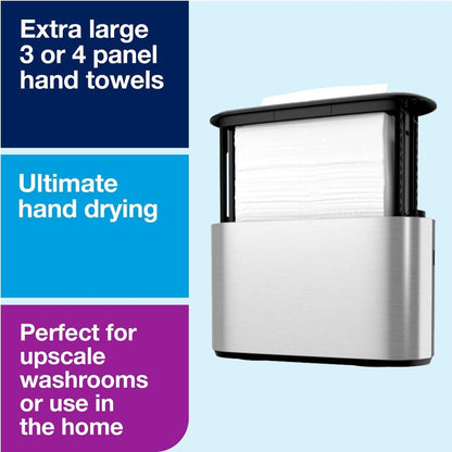 Xpress Countertop Multifold Hand Towel Dispenser, Stainless w/Black Trim